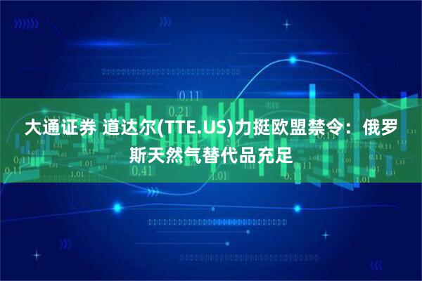 大通证券 道达尔(TTE.US)力挺欧盟禁令：俄罗斯天然气替代品充足