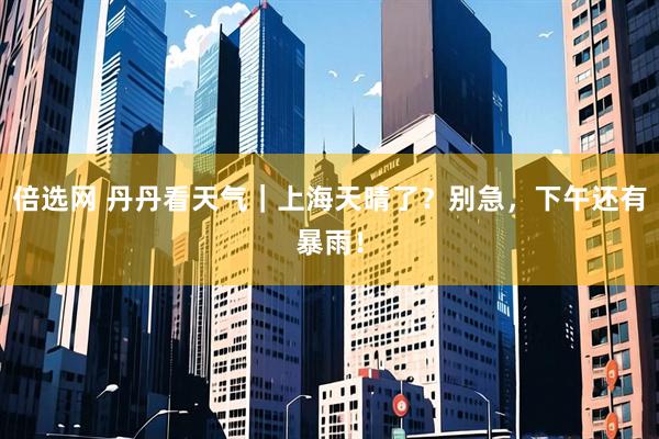 倍选网 丹丹看天气｜上海天晴了？别急，下午还有暴雨！